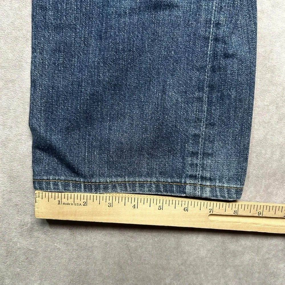 True Religion Jeans Mens 34x26 Blue Denim Straight Medium Wash Flaps USA Made